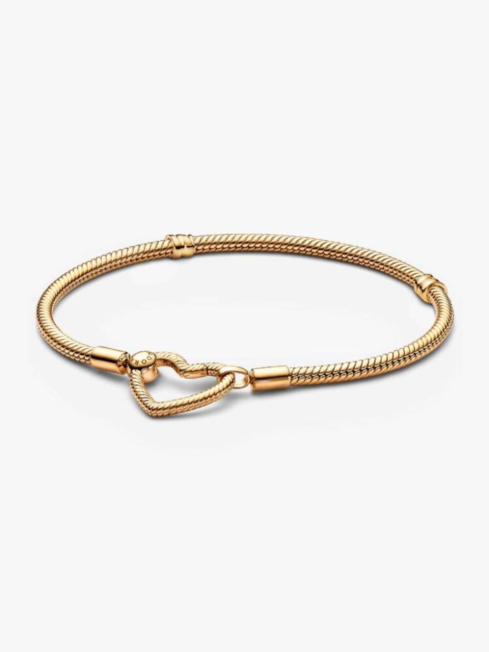 Pandora Moments Heart Closure Snake Chain Bracelet